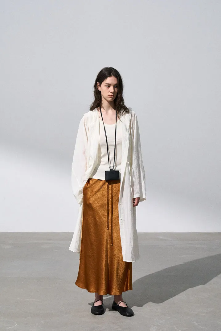 100 Acetate wrinkle effect mermaid skirt | 4 color