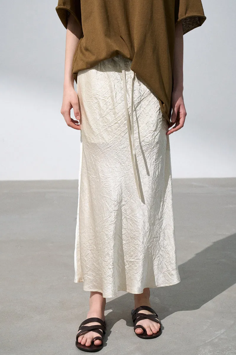 100 Acetate wrinkle effect mermaid skirt | 4 color