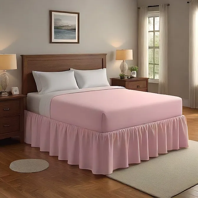 16" Inch Drop Wrap-Around Bed Skirt Ivory 1-Piece Egyptian Cotton