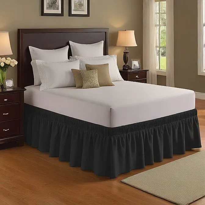 16" Inch Drop Wrap-Around Bed Skirt Ivory 1-Piece Egyptian Cotton