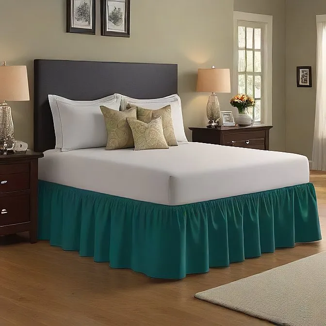 16" Inch Drop Wrap-Around Bed Skirt Ivory 1-Piece Egyptian Cotton