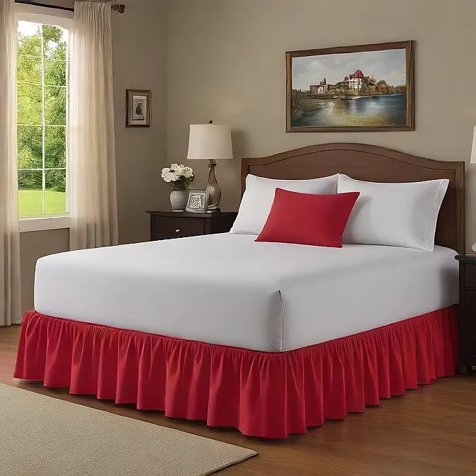 16" Inch Drop Wrap-Around Bed Skirt Ivory 1-Piece Egyptian Cotton