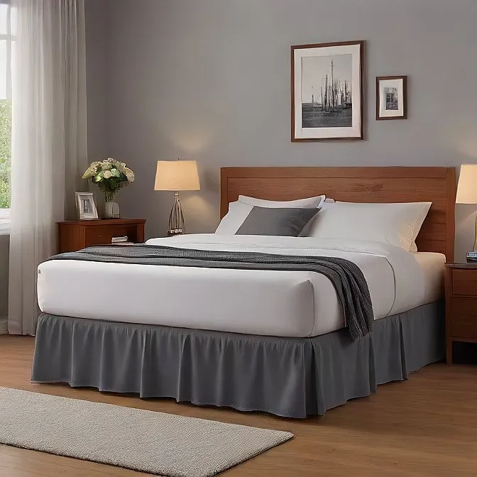 16" Inch Drop Wrap-Around Bed Skirt Ivory 1-Piece Egyptian Cotton
