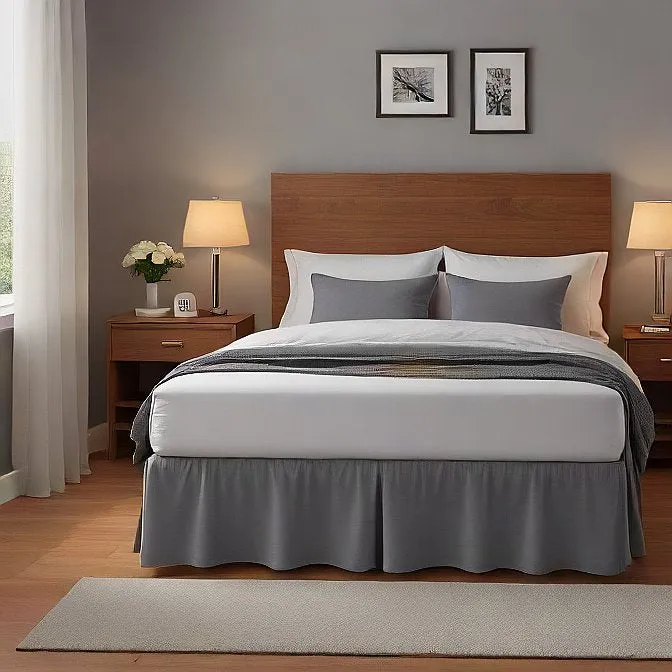 16" Inch Drop Wrap-Around Bed Skirt Ivory 1-Piece Egyptian Cotton