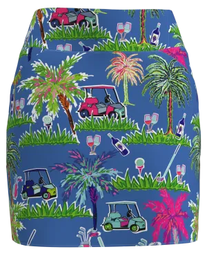 AB SPORT Women's Golf Cart Palm Trees Print Golf Skirt BSKG01-GCPC