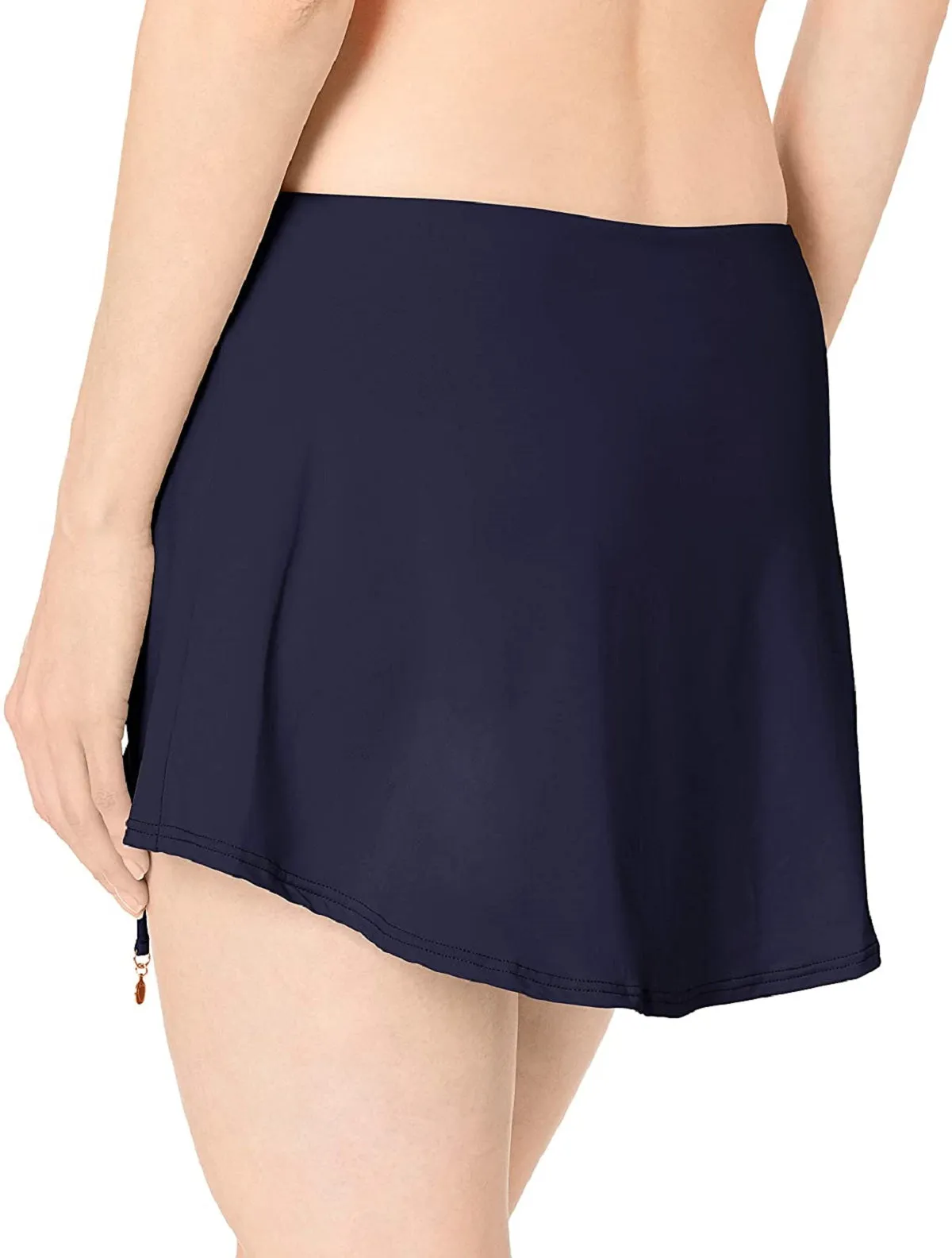 Anne Cole Women's Adjustable Sarong Ruched Swim Skirted, Navy, XS