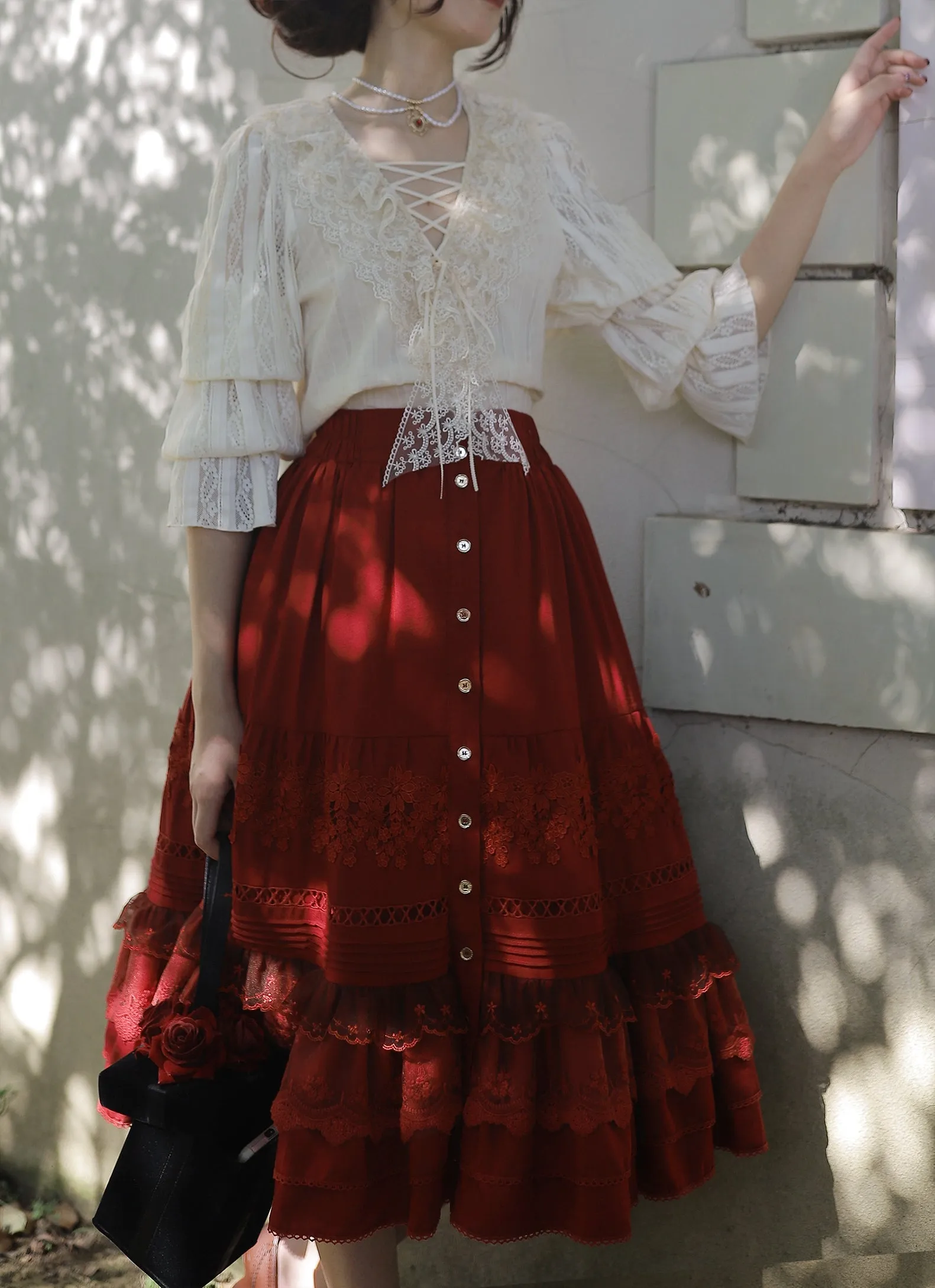 Barakotton Lace Suprissing Long Skirt