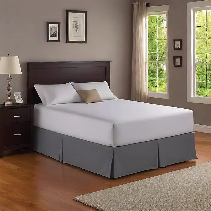 Bed Skirt 31 Inches Drop Dark Grey Egyptian Cotton 1000TC