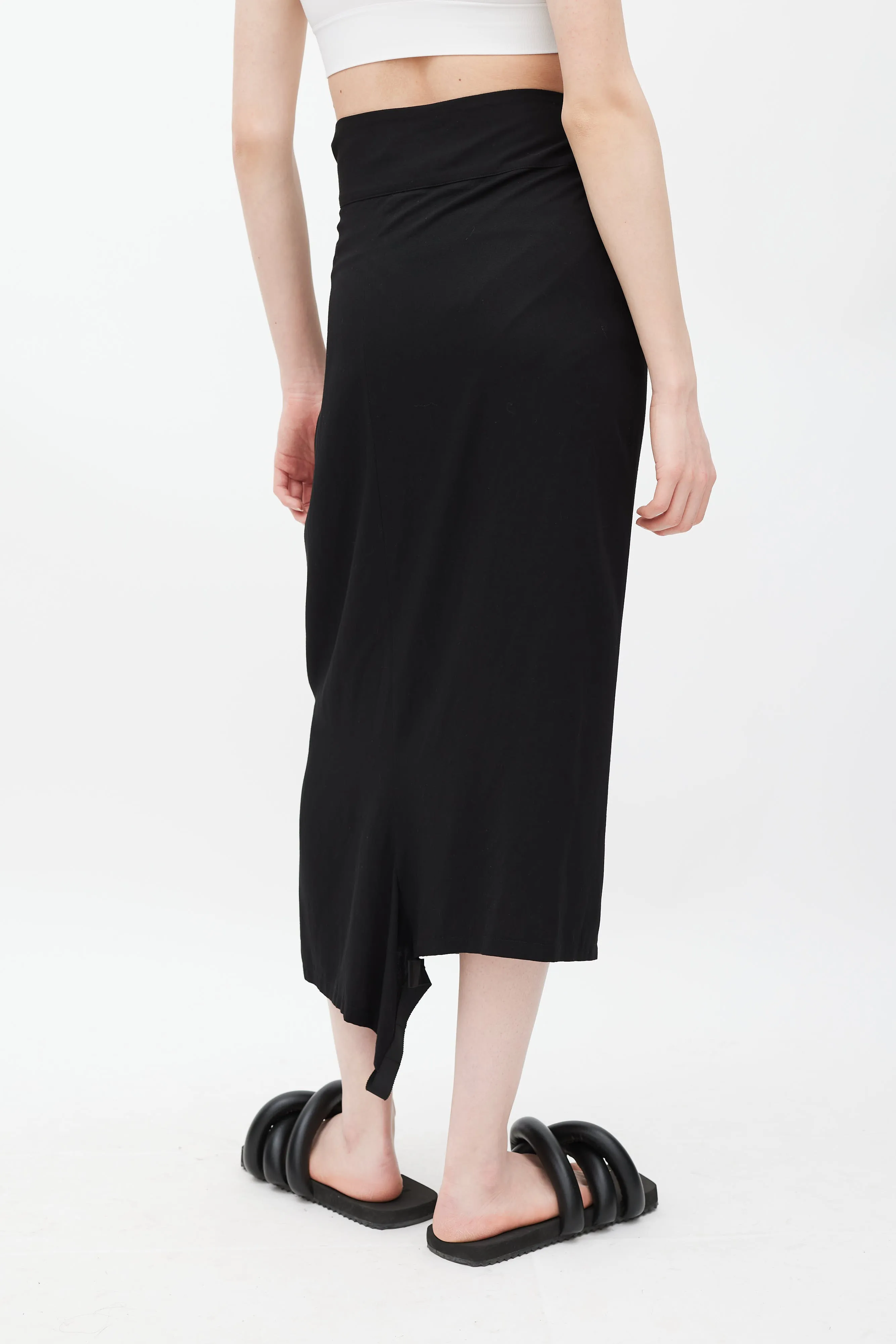 Black & Silver Eyelet Tie Skirt