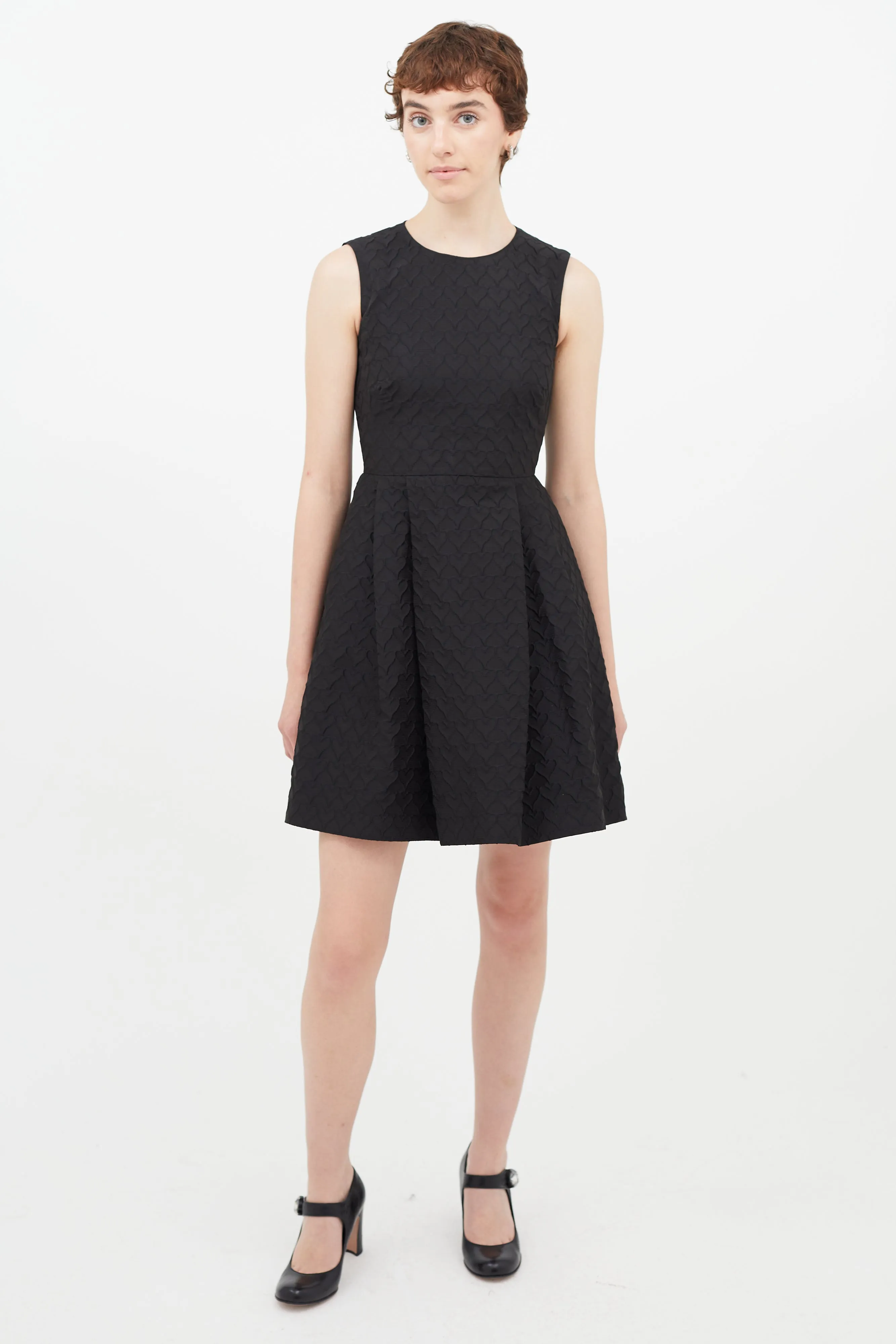 Black Heart Pleated Dress