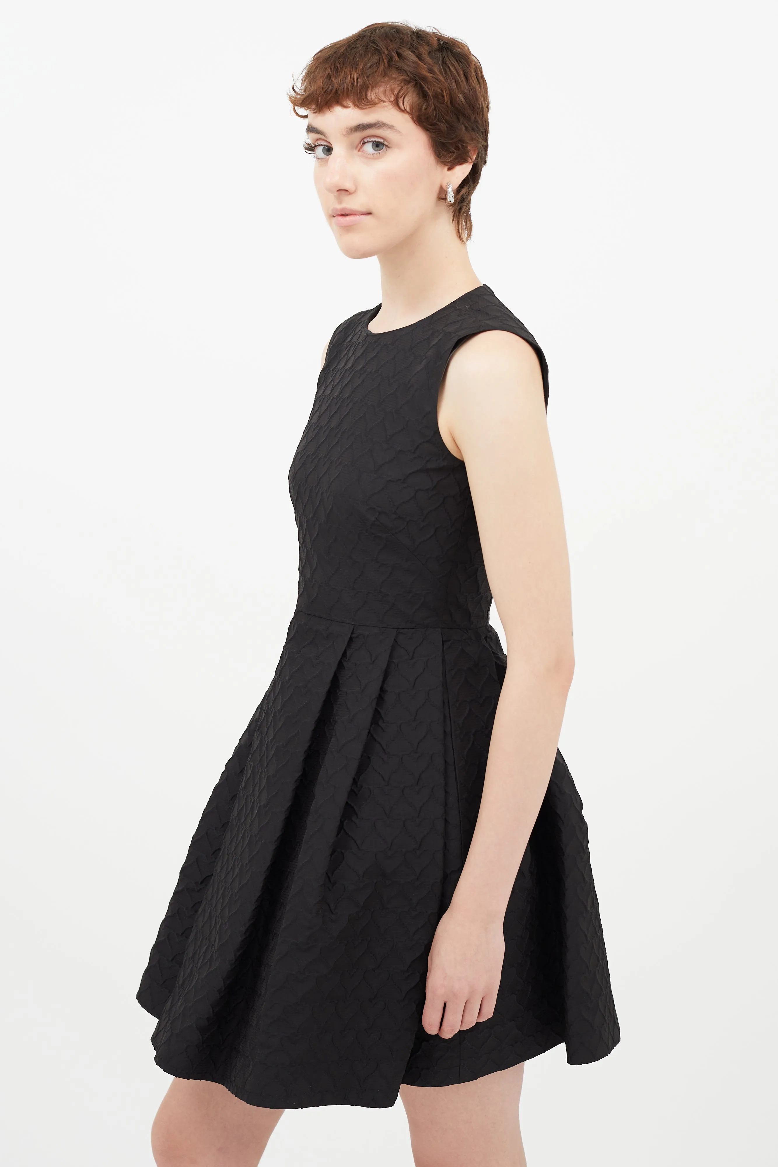 Black Heart Pleated Dress