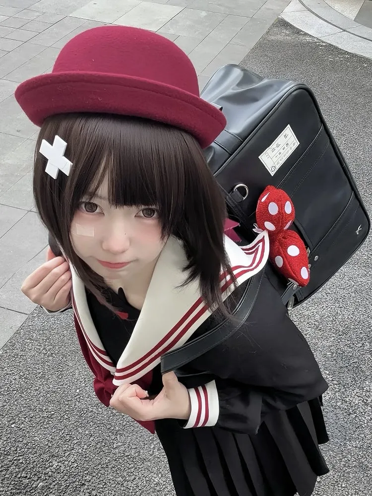 Black Little Devil Sailor Collar Pleated Skirt JK Uniform Dress