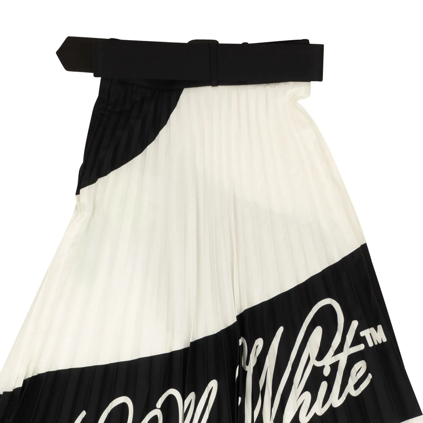 Black White Plisse Pleated Skirt