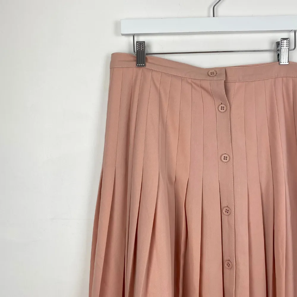 Blush Pink Pleated Skirt - L/XL
