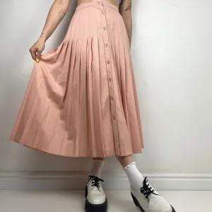 Blush Pink Pleated Skirt - L/XL