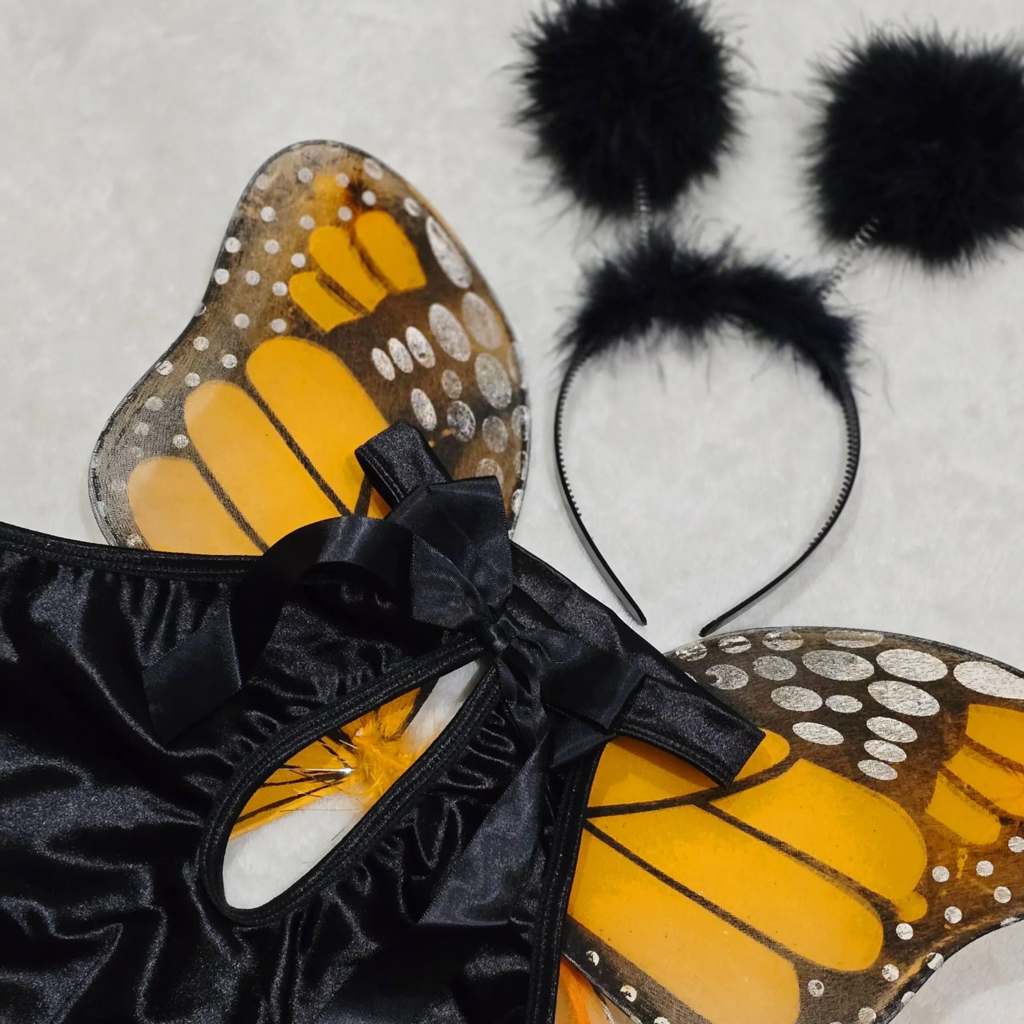 Butterfly Wings Costume Black Orange Adult
