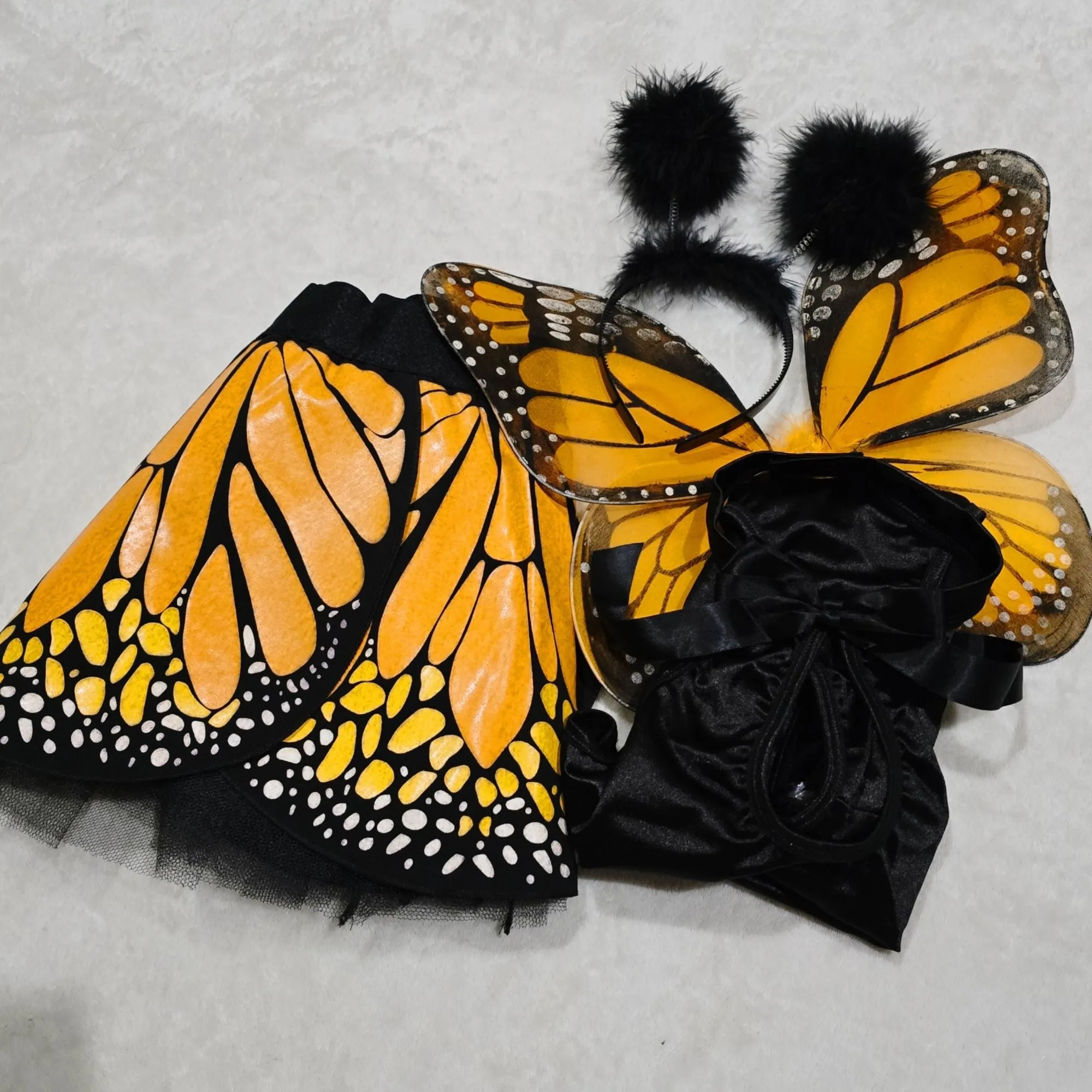 Butterfly Wings Costume Black Orange Adult