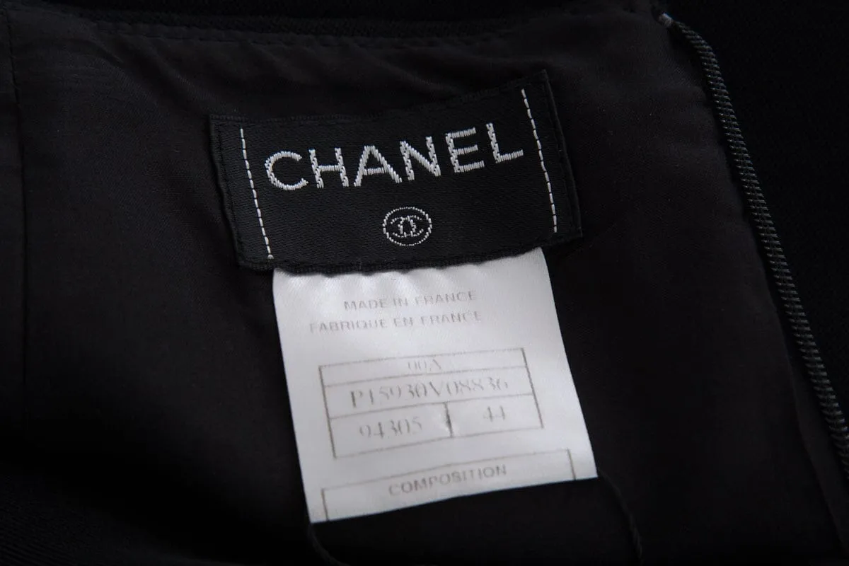 Chanel 2015 Black Chain Detail Skirt SZ 44