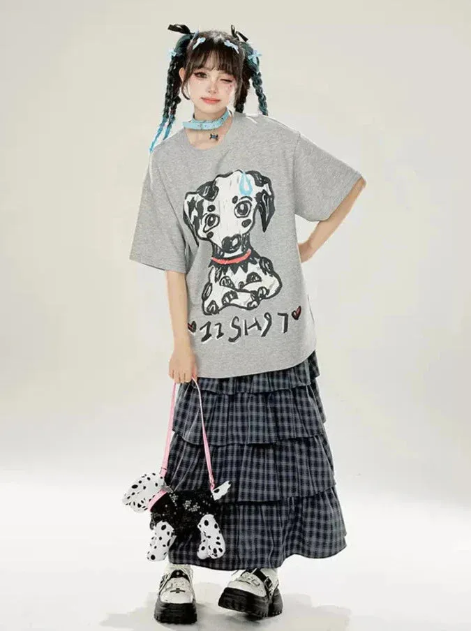 Check Tutu Cake Black Purple Skirt