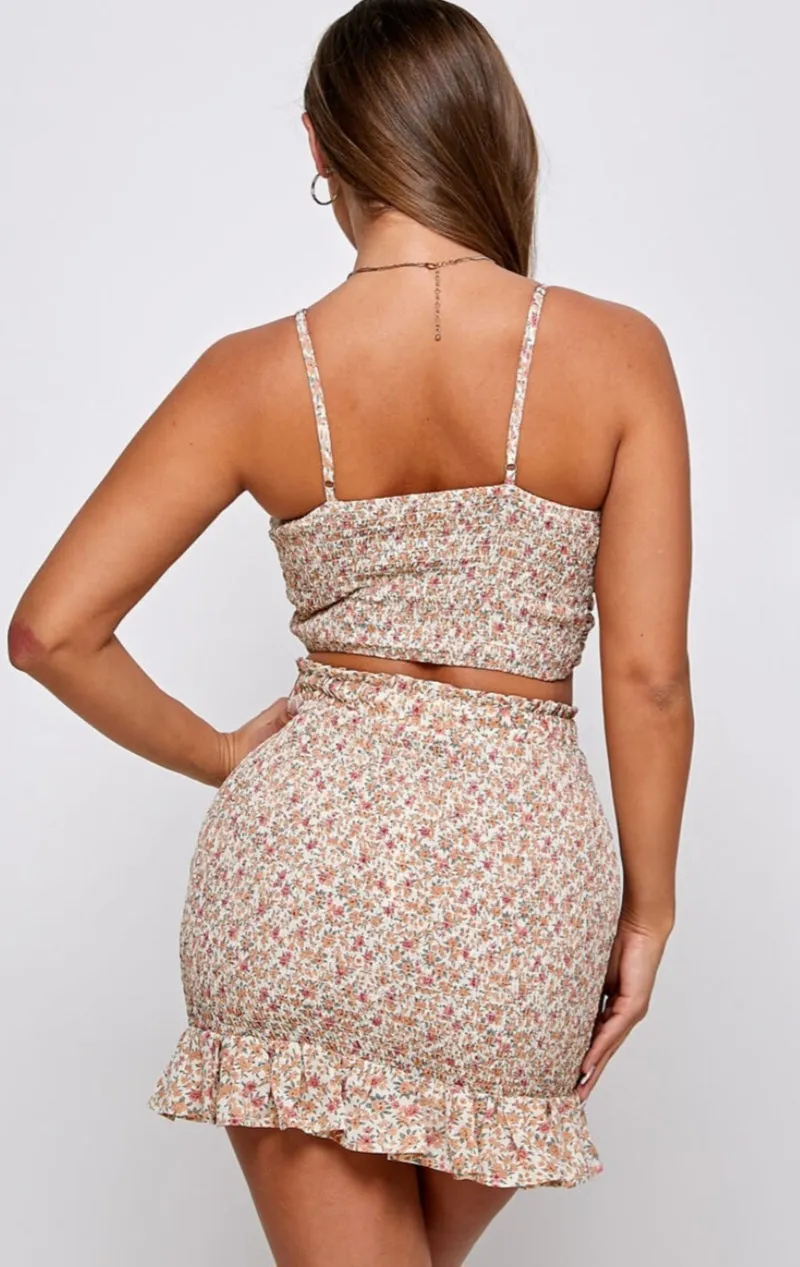 Daisy Date Night Floral Skirt Set