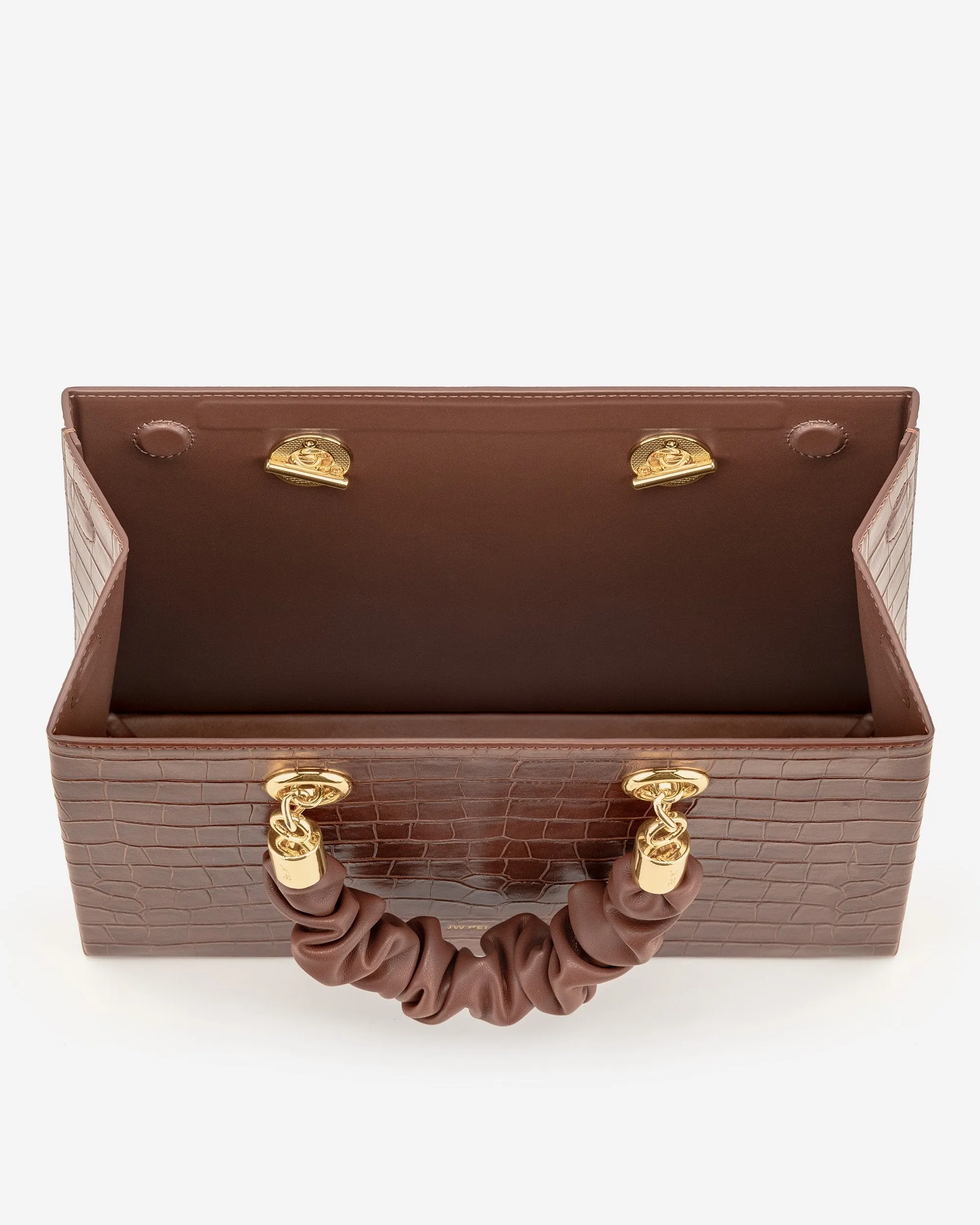 Ella Top Handle Bag - Brown Croc