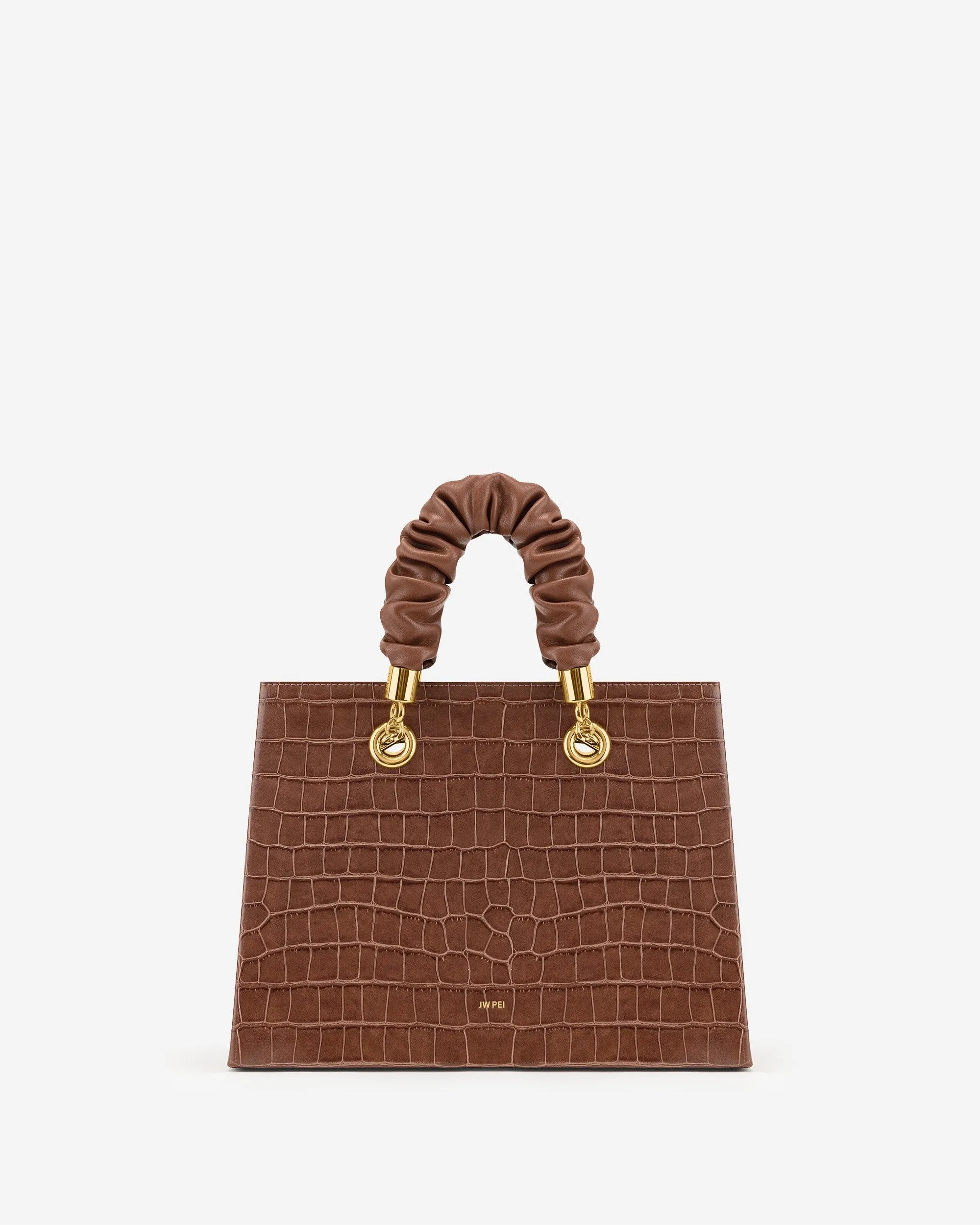 Ella Top Handle Bag - Brown Croc