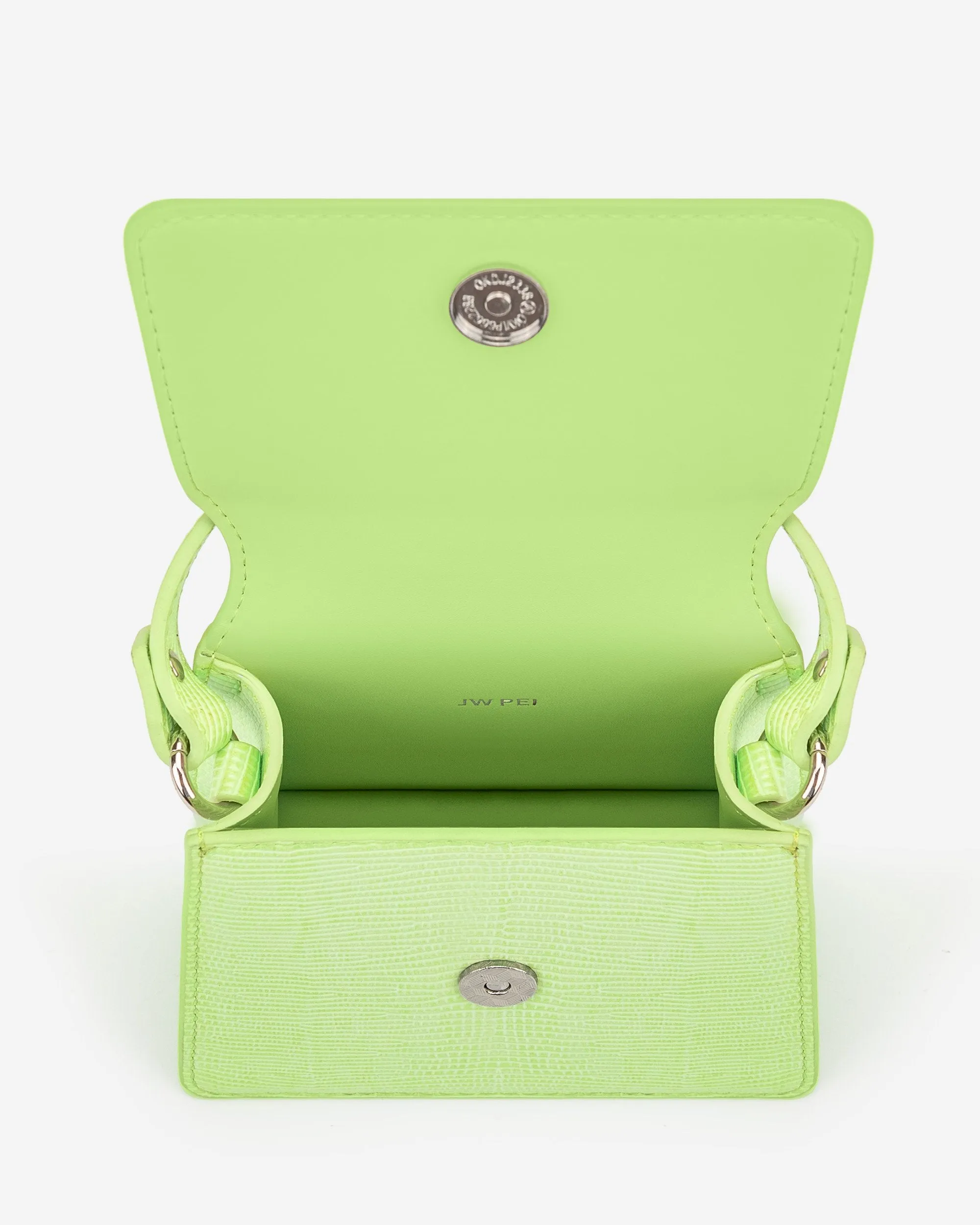 Fae Mini Top Handle Bag - Lime Green Lizard