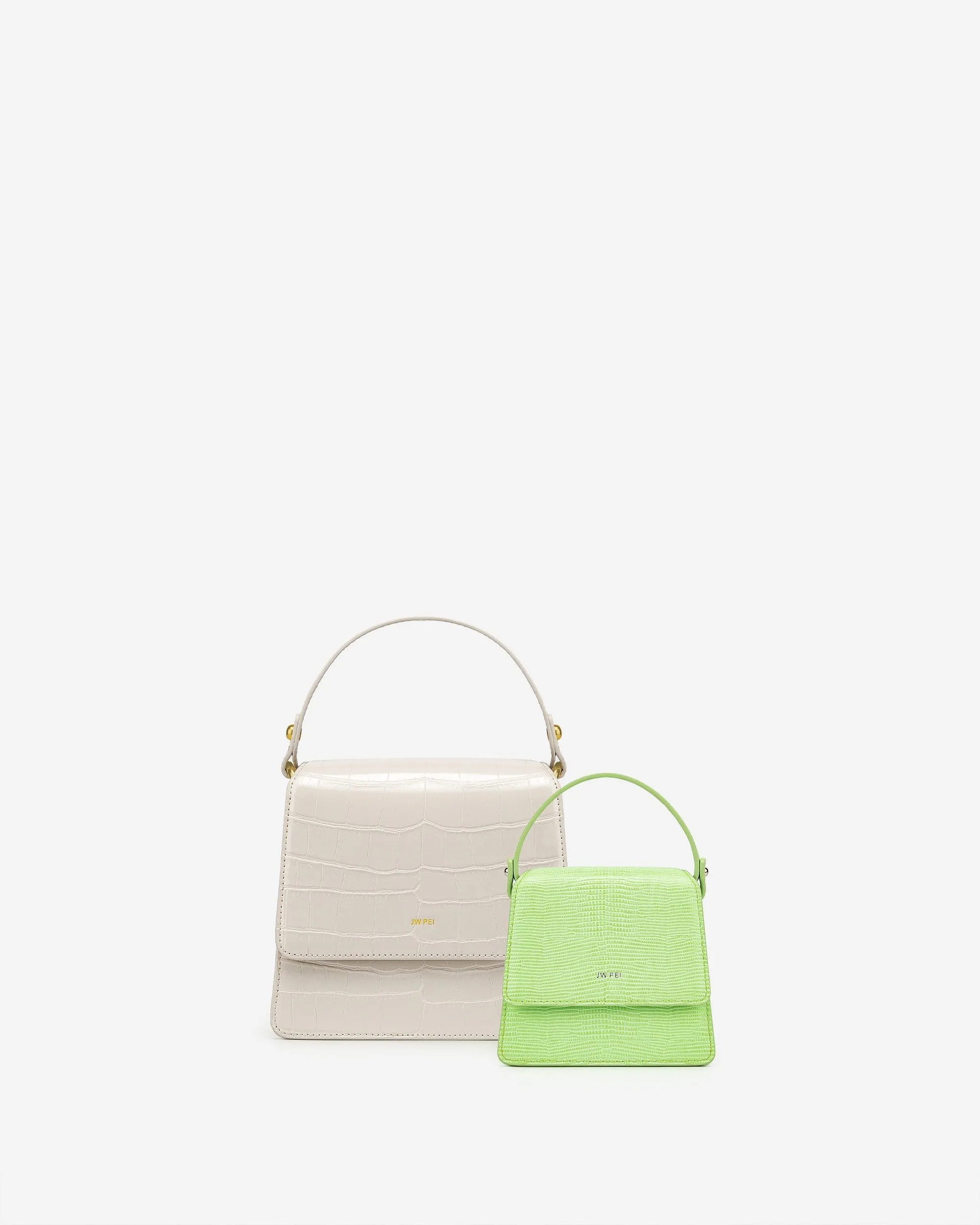 Fae Mini Top Handle Bag - Lime Green Lizard