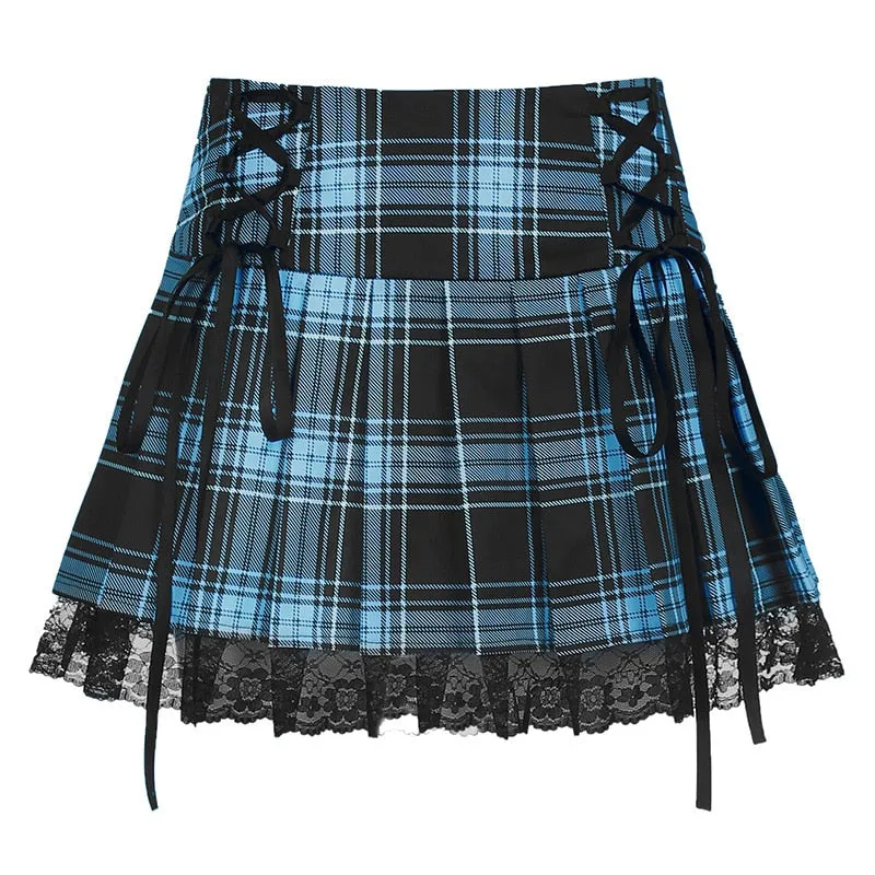 Lace Plaid Skirt