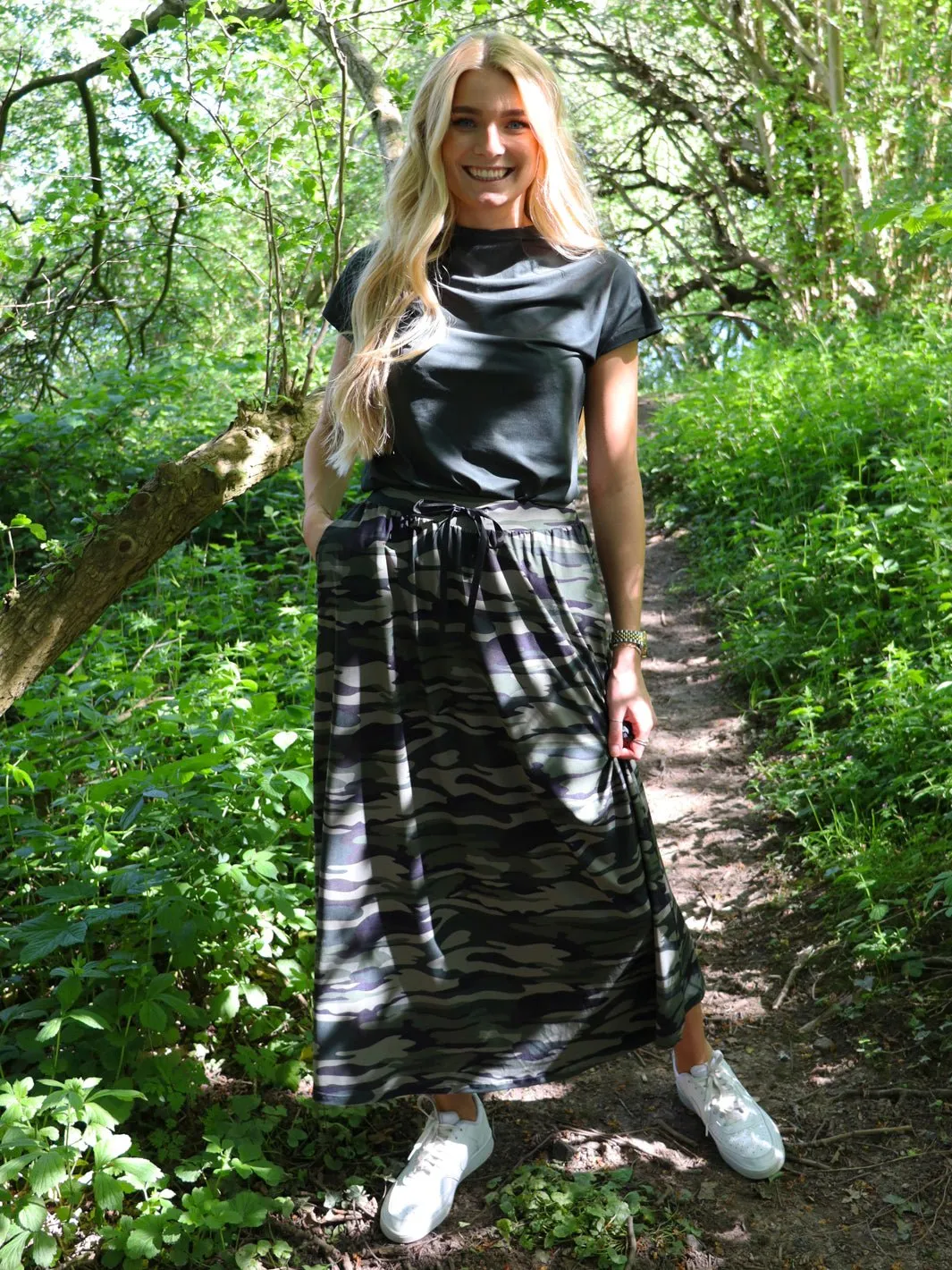 Liberté Alma loose skirt dusty camo