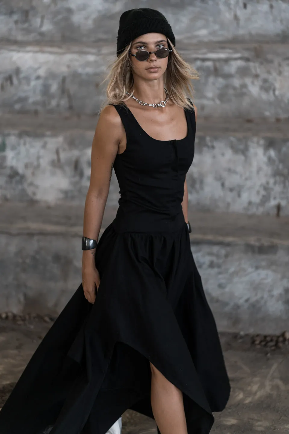 LONG ASYMMETRICAL DRESS