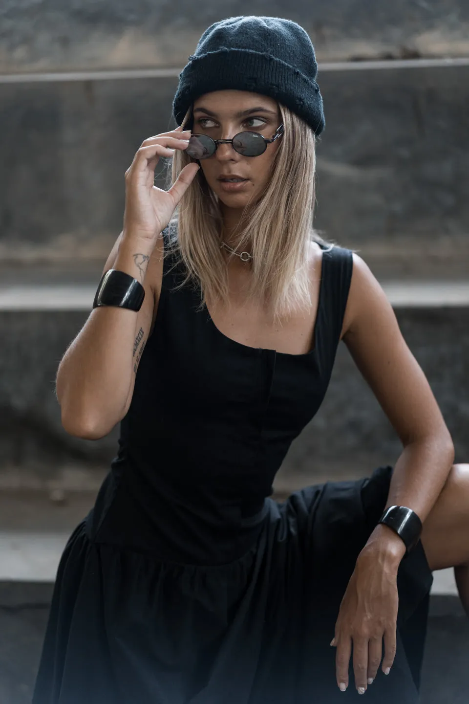 LONG ASYMMETRICAL DRESS