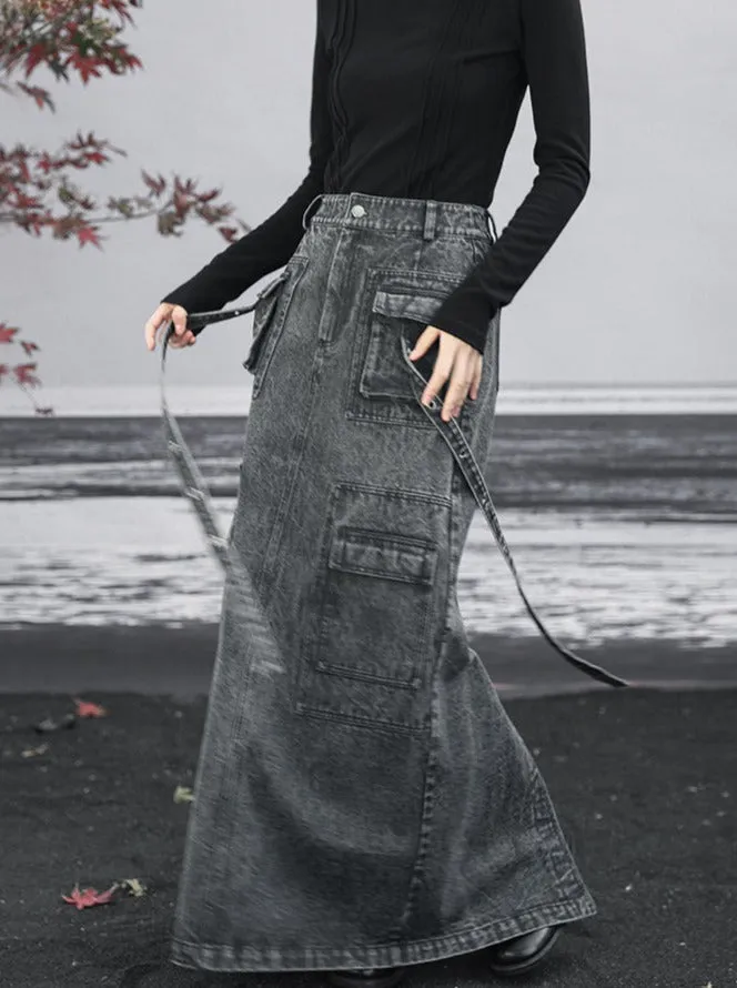 long denim Osh skirt