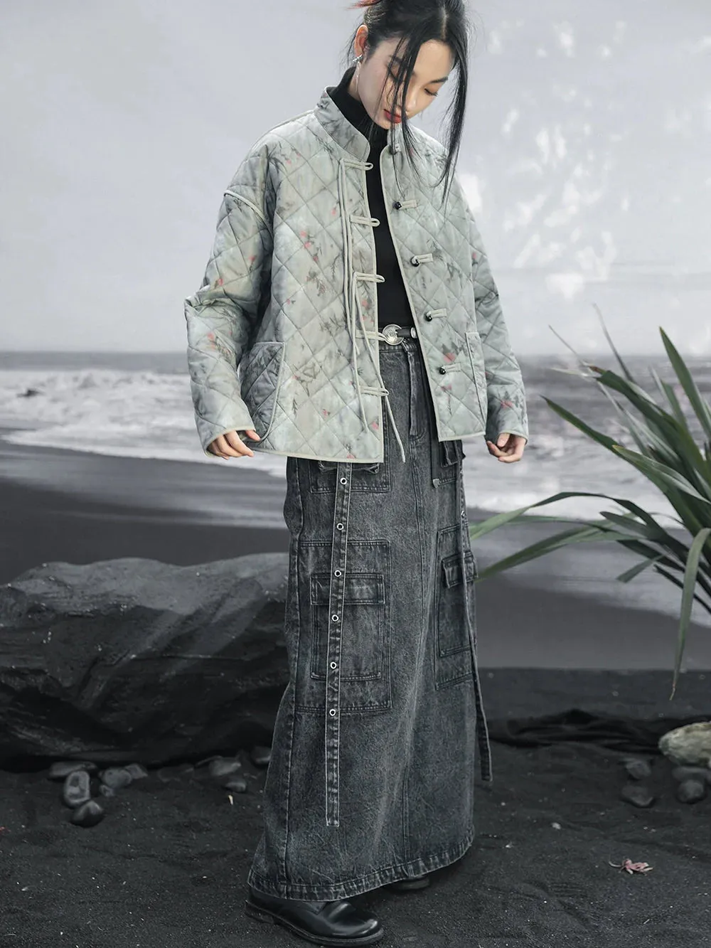 long denim Osh skirt