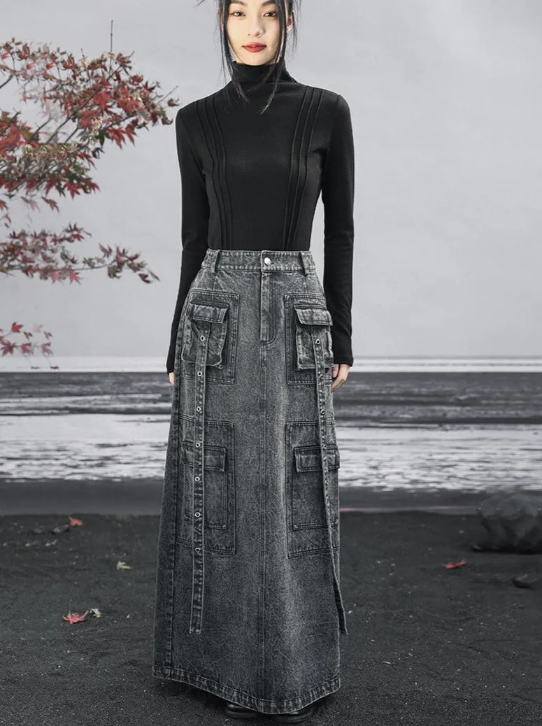 long denim Osh skirt