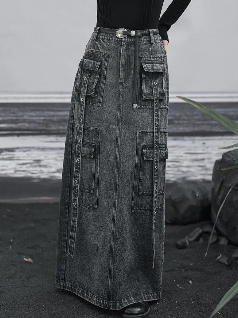 long denim Osh skirt