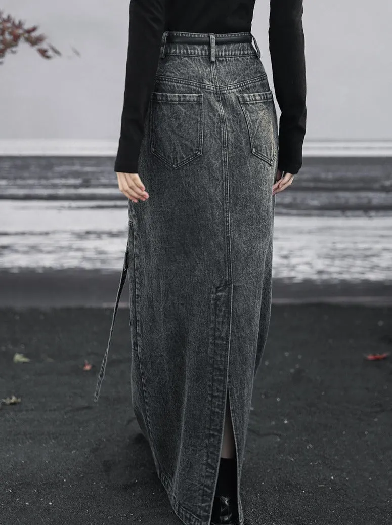 long denim Osh skirt