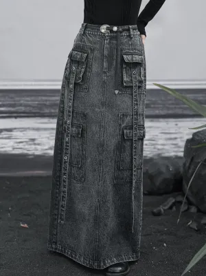 long denim Osh skirt