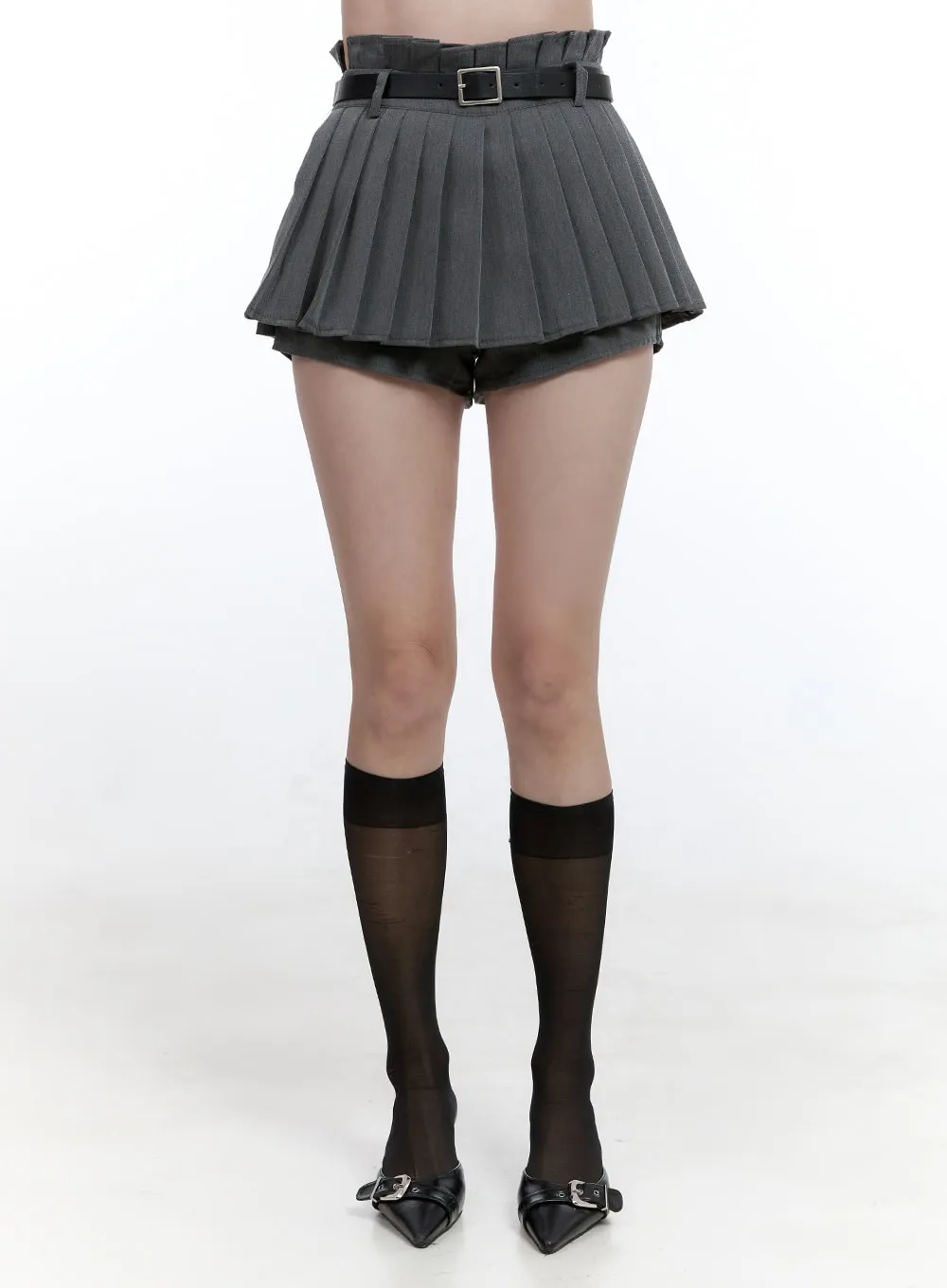 Mini Pleated Skirt with Belt OO429