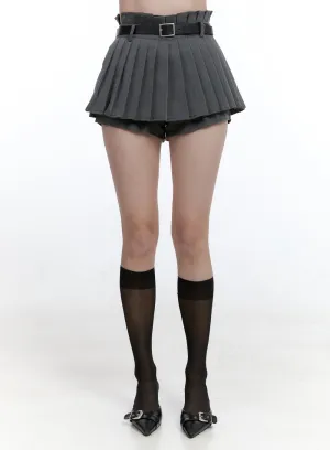 Mini Pleated Skirt with Belt OO429