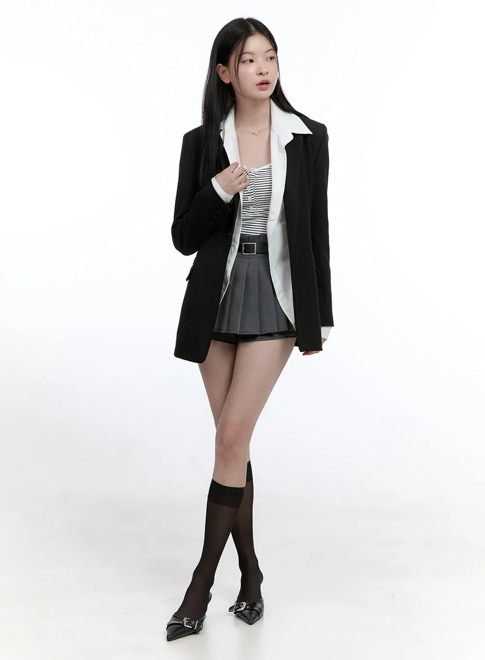 Mini Pleated Skirt with Belt OO429