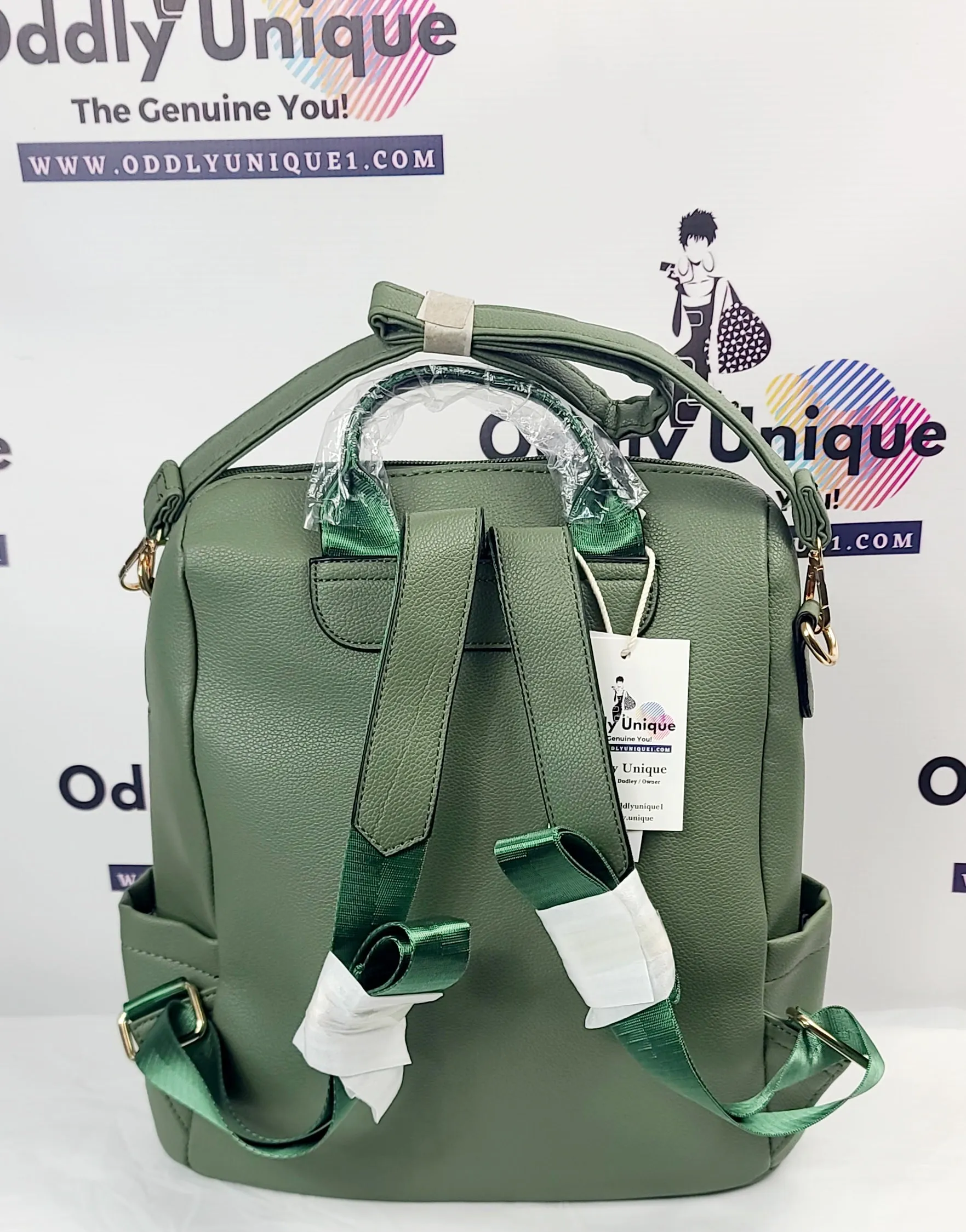 Olive Green Vegan Backpack