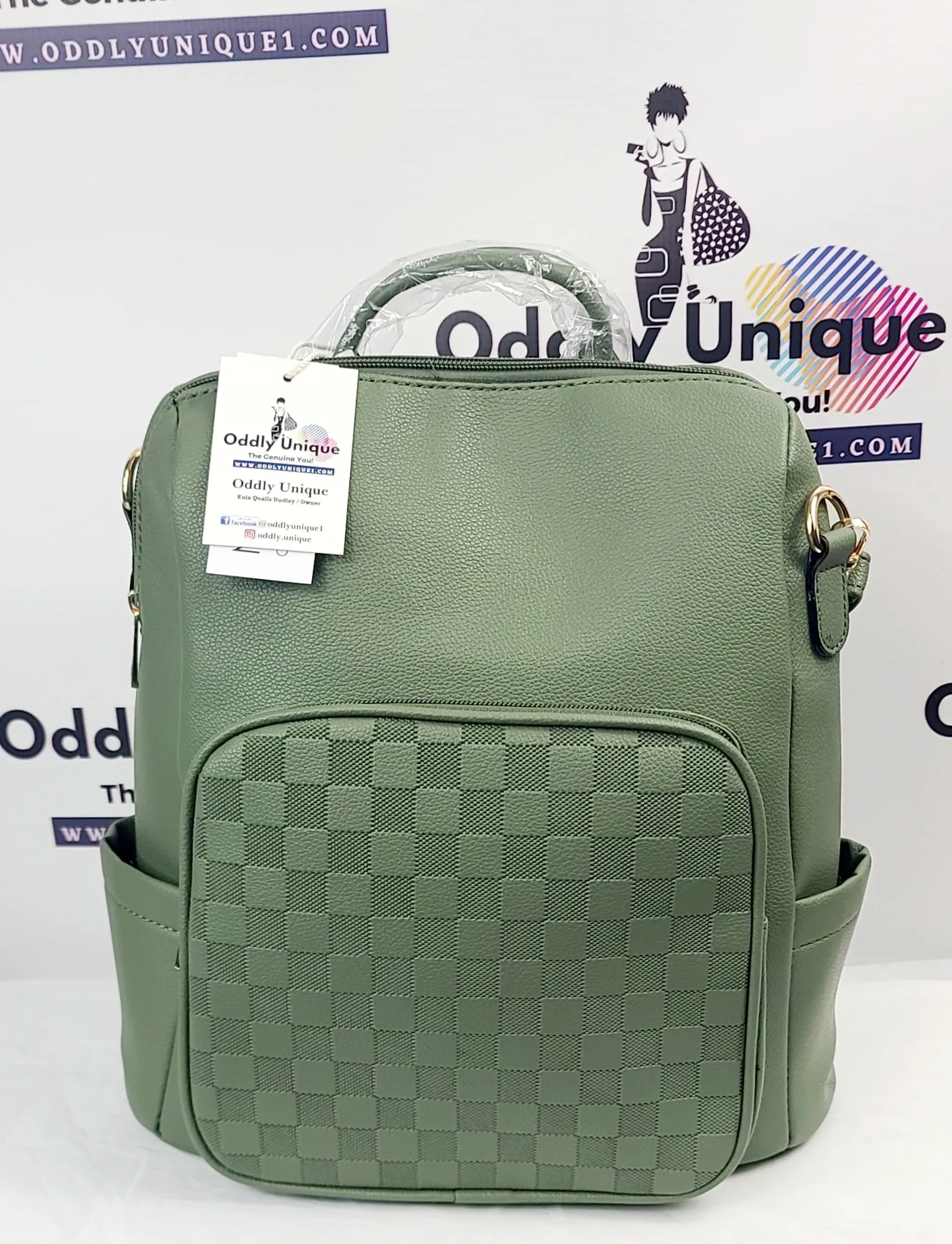 Olive Green Vegan Backpack