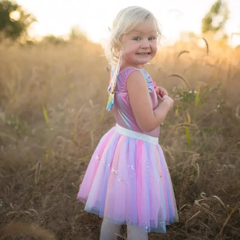 RAINBOW SEQUINS SKIRT, WINGS & WAND