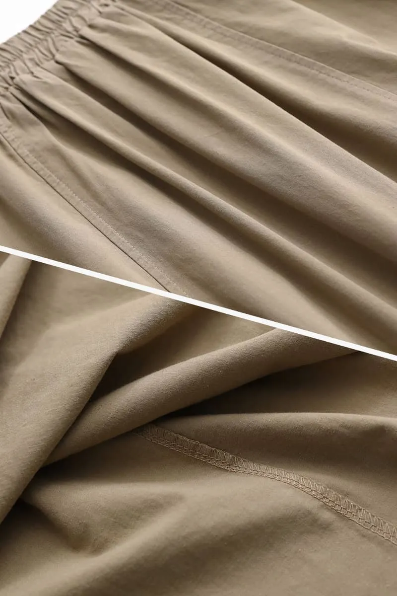 Spring mid-length cotton skirt