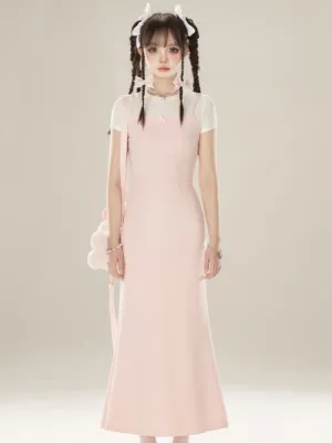 Sweet Camisole Baby   Skirt Long Pink