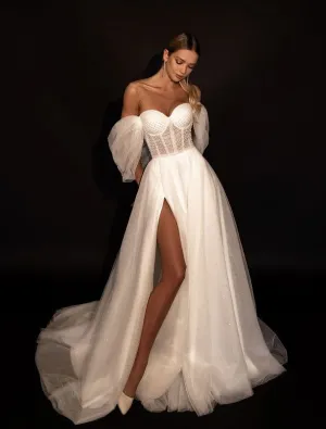 Violet White Wedding Dress